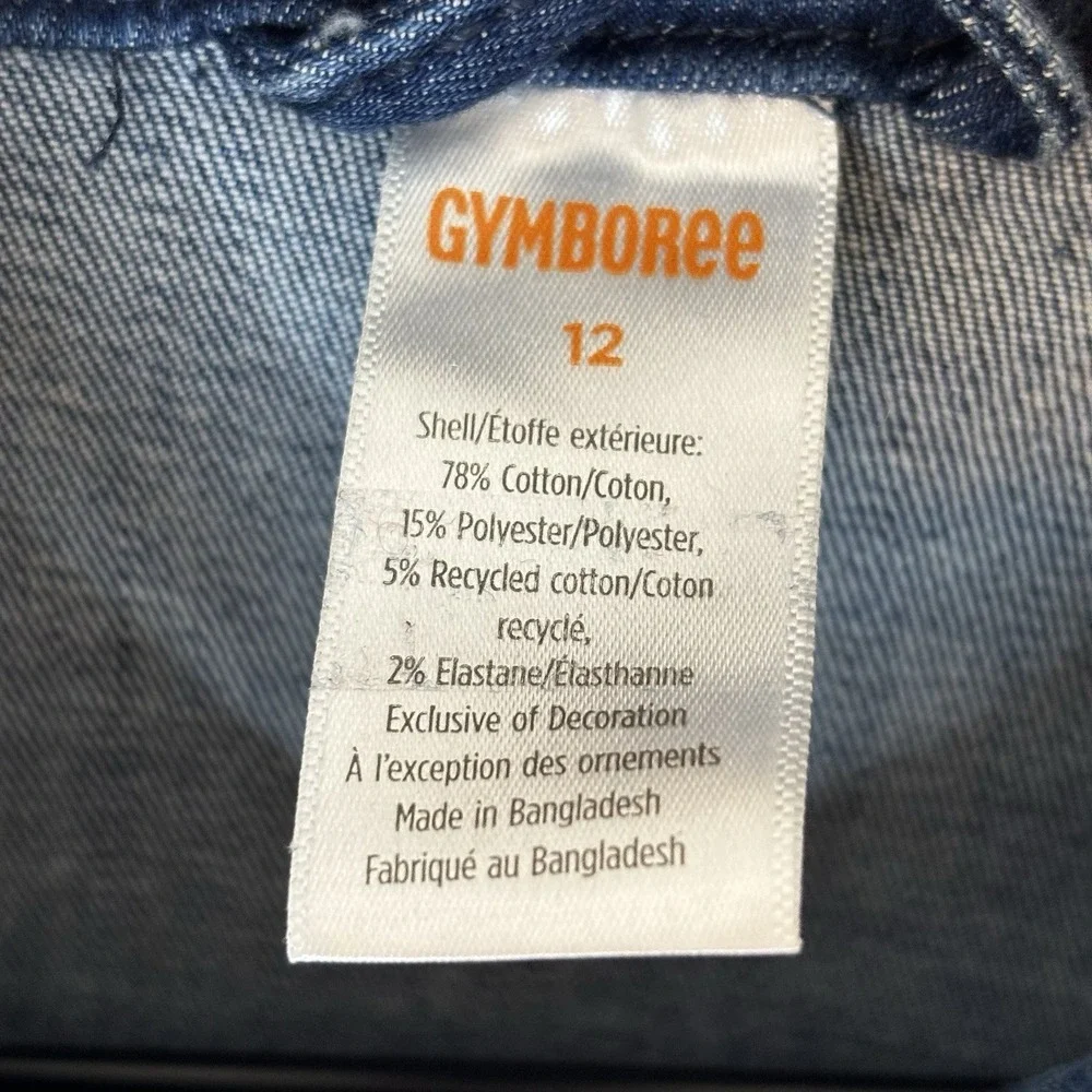 Gymboree Girls Denim Jean Jacket 12 HEAD OF THE CLASS Apples Embroidered Fall